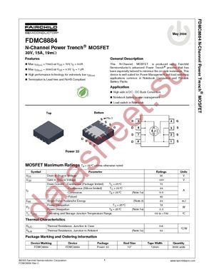 FDMC8884 datasheet  